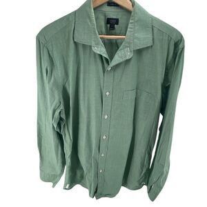 J. Crew Men's Ludlow 120s 2-Ply Long Sleeve Button Down Shirt Green Size Large